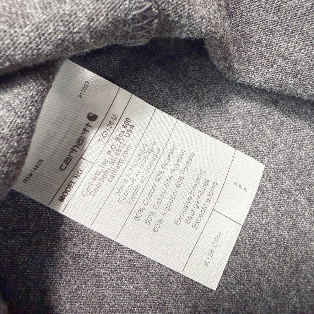 Carhartt Long Sleeve Pocket Tee Size S Mens Heather Grey NEW - Picture 6 of 6